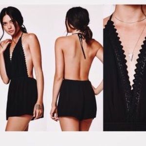 Kendall and Kylie Black backless romper